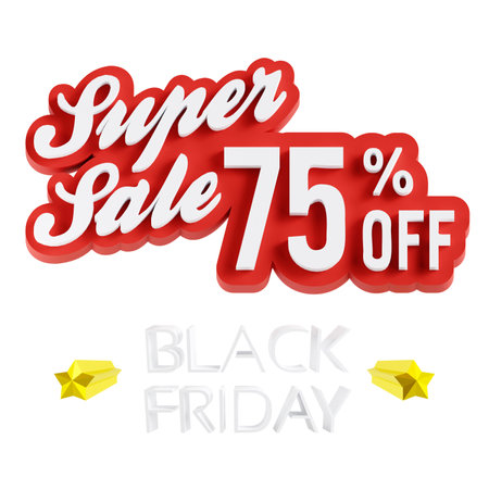 3D Black Friday sale design