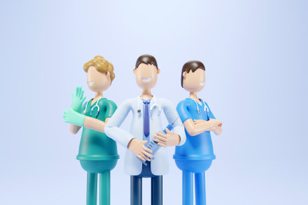 3D team of medical personnel