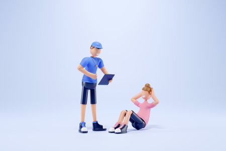 3D gym personal trainer concept