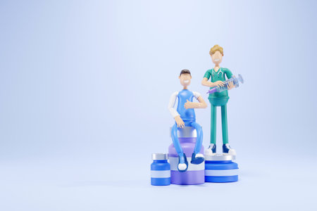 3D vaccination conceptの写真素材