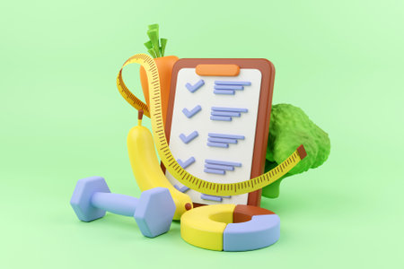 3D fitness and diet conceptの写真素材