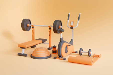 3D fitness conceptの写真素材