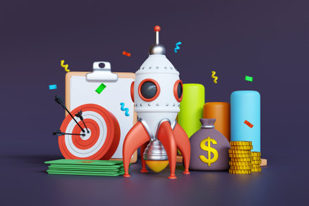 3D business startup conceptの写真素材