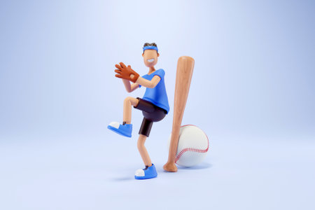 3D baseball player