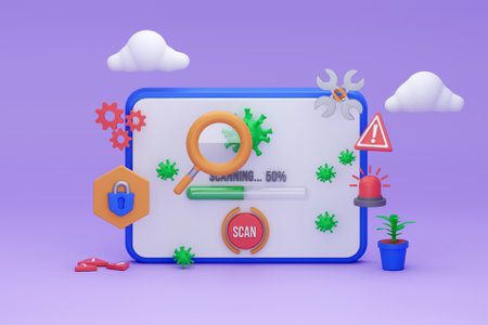 3D antivirus conceptの写真素材