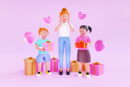 3D mother's day celebration conceptの写真素材