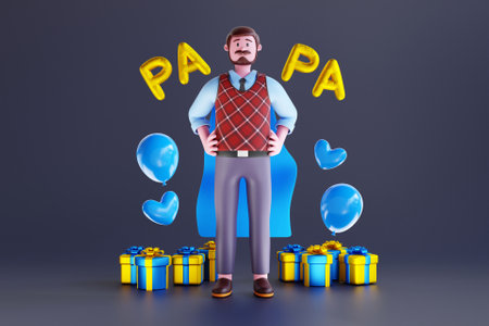 3D father's day celebration conceptの写真素材