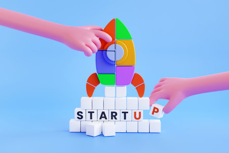 3D start up business conceptの写真素材