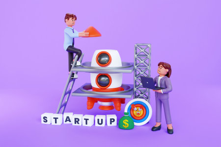 3D start up business conceptの写真素材