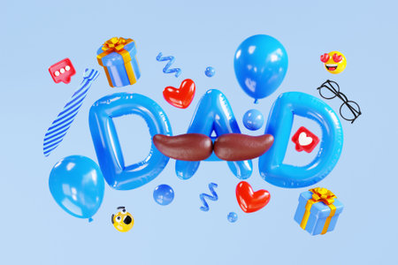 3D father's day celebration conceptの写真素材