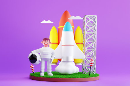 3D space exploration conceptの写真素材