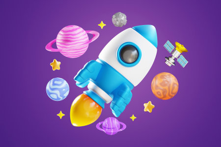 3D space exploration conceptの写真素材
