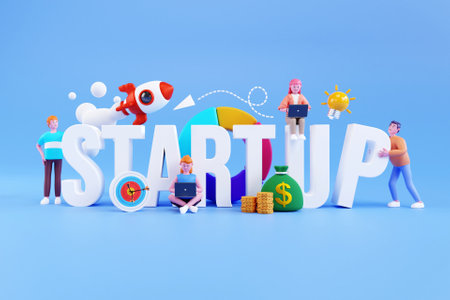 3D start up business concept