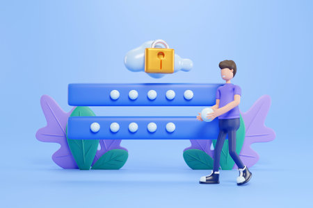 3D online password conceptの写真素材