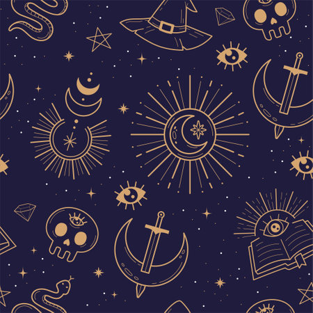 Esoteric design elementsのイラスト素材