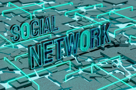 3d social network text concept