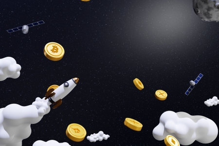 Background with cryptocurrency conceptの写真素材