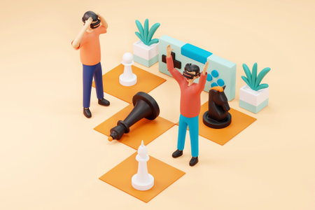 3D virtual reality chess game