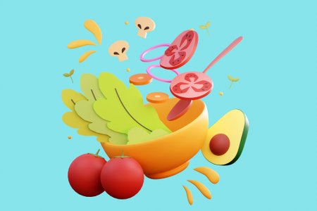 3D healthy food concept