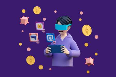 3D virtual gaming and NFT concept