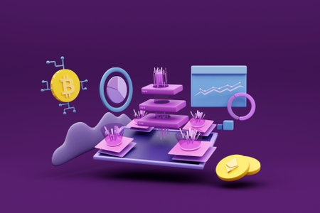 3D crypto marketing concept