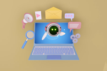 3D AI bot assistant concept