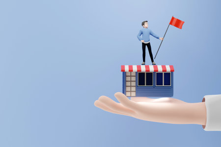 3D business goal conceptの写真素材