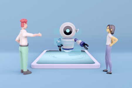 3D AI bot assistant conceptの写真素材