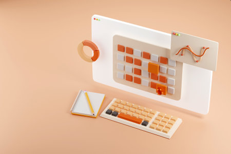 3D business planning conceptの写真素材