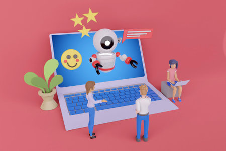3D AI bot assistant conceptの写真素材