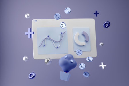 3D stock market concept