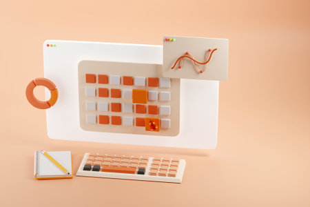 3D business planning conceptの写真素材