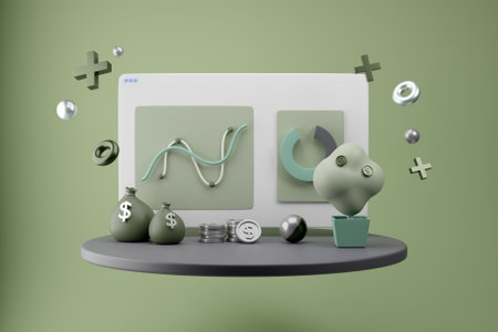 3D stock market concept