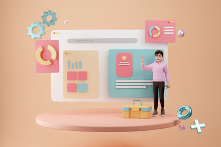 3D web development concept