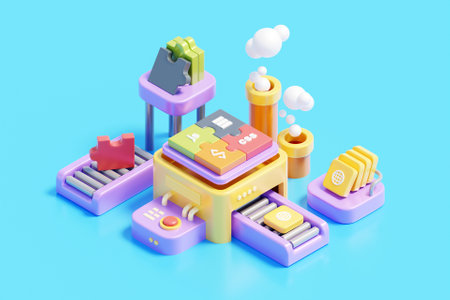 3D programming conceptの写真素材