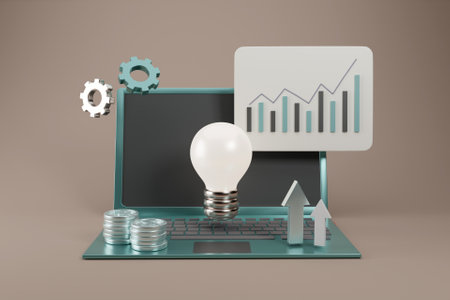 3D investment idea conceptの写真素材
