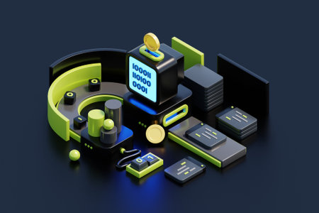 3D programming conceptの写真素材