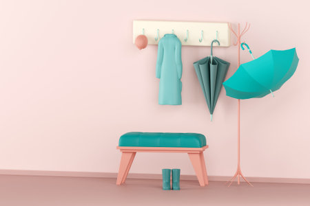 3D minimalist interior designの写真素材