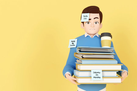 3D man with to do list