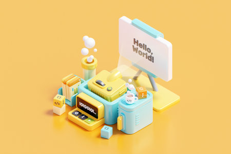 3D programming conceptの写真素材