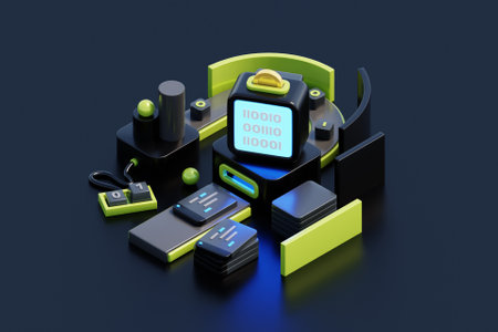 3D programming conceptの写真素材
