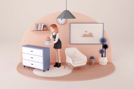3D house furnishing conceptの写真素材