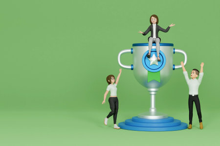 3D successful team conceptの写真素材