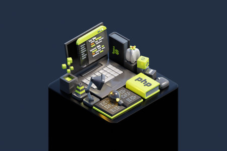 3D programming conceptの写真素材