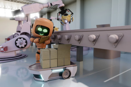 3D robot manufacture conceptの写真素材