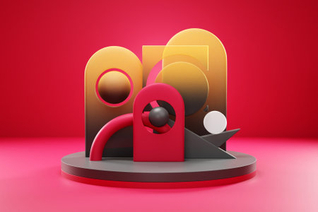 3D abstract geometric background
