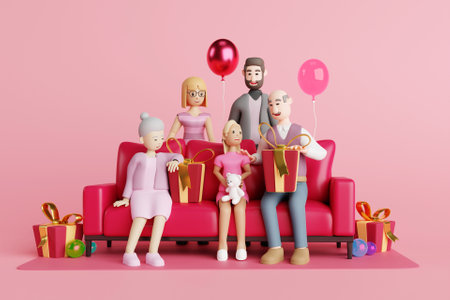 3D family photoの写真素材