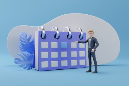 3D businessman with schedule planning concept