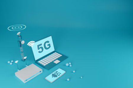 3D 5G network concept