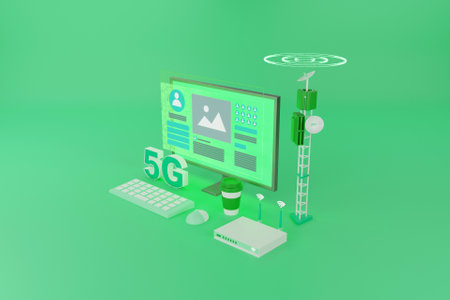 3D 5G network concept
